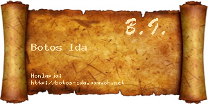 Botos Ida névjegykártya